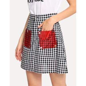 Gingham Pocket Skirt